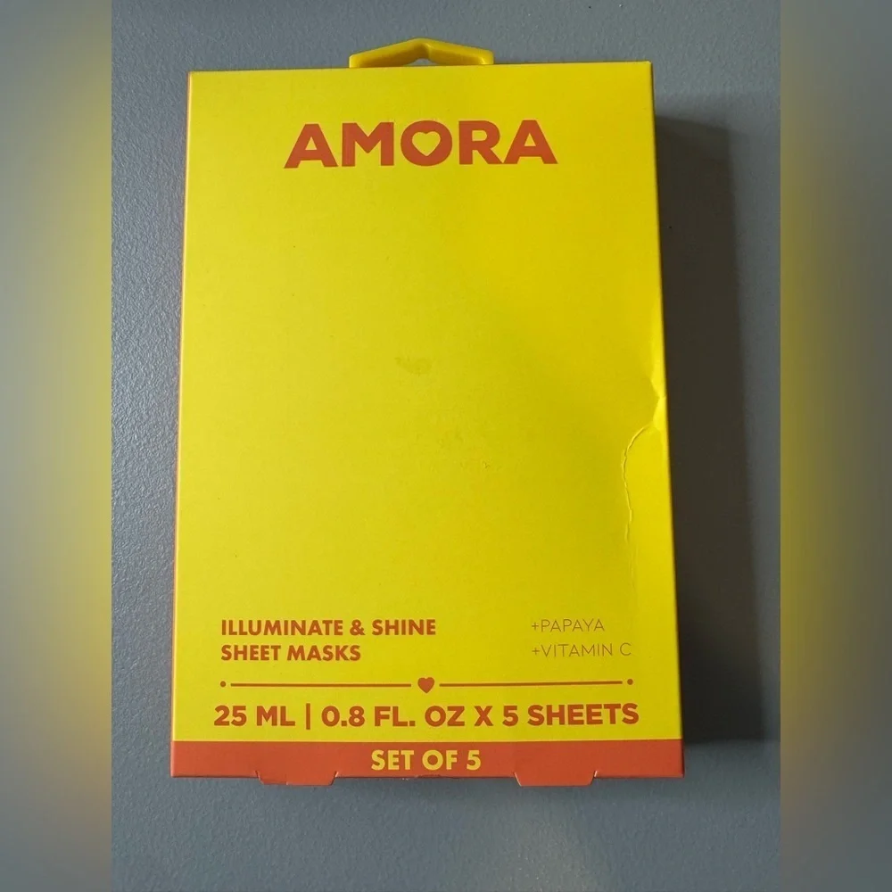 Amora Yellow Sheet Masks Set 5pcs
